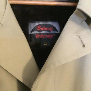 Botany rain coat, with removable winter liner, men's size 44R.